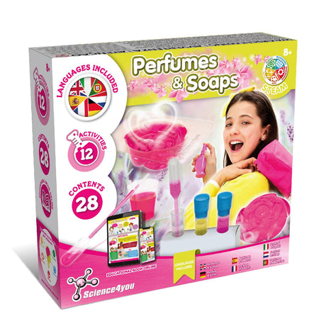 Science4you Perfumes & Soaps - Perfume and Soap Making Kit for Kids - Educational Science Kits with 12 Science Experiments - Craft Sets for Girls and Boys - Science Kits for Kids Age 8 9 10+ Science4you