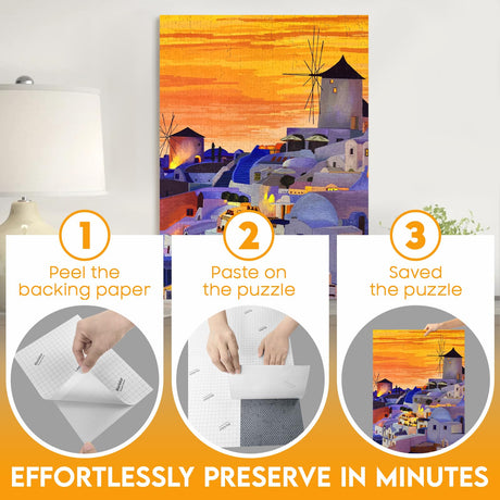 Nariolar Ultra Adhesion Puzzle Glue Sheets, 32 Puzzle Saver Sheets Preserves 4×1000 Pieces Jigsaw Puzzle, Puzzle Saver for Easy Preservation in Minutes Nariolar