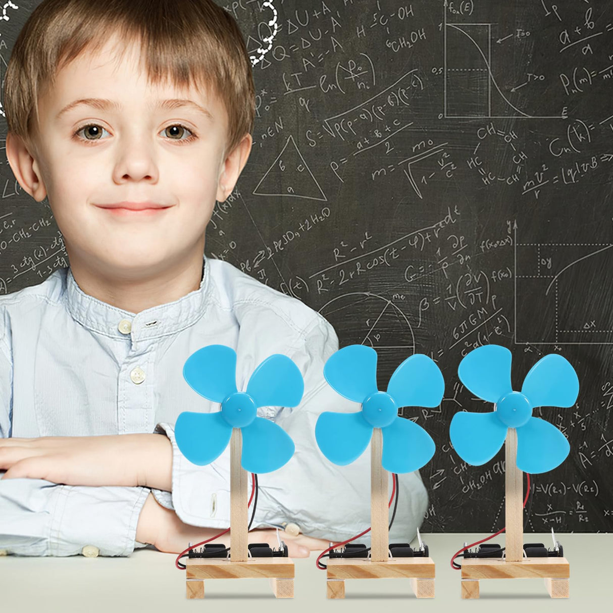 TOYANDONA DIY Electric Fan Kit - 6PCS STEM Science Experiment & Craft Project, Build Your Own Fan Toy, Educational Physics and Engineering Kit TOYANDONA