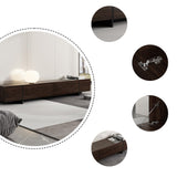 AIEGLE Modern TV Stand with 4 Flip-Down Drawers, Entertainment Center with Storage, Media Console Table TV Cabinet for Living Room, Bedroom, Dark Brown (95.7" W x 15" D x 15.7" H) AIEGLE