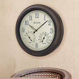 Bulova C4813 Weather Master Wall Clock, Bronze Finish, 18", Black Bulova