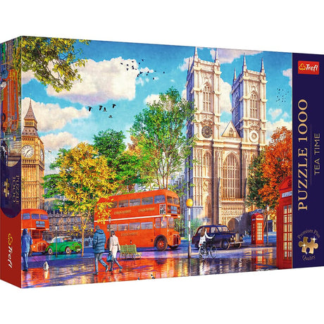 Trefl View of London 1000 Jigsaw Puzzle Premium Plus Tea Time 27"x19" A Series of Painted Nostalgic Pictures, Perfect Matching of Elements, for Adults and Children from 12 Years Old Trefl
