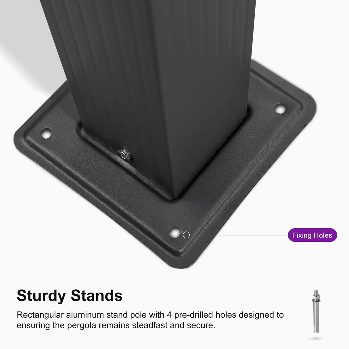 PURPLE LEAF 10' X 13' Outdoor Retractable Pergola with Sun Shade Canopy Patio Metal Shelter for Porch Garden Beach Pavilion Grill Gazebo Modern Yard Grape Trellis Pergola, Gray PURPLE LEAF