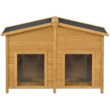 LUSPAZ 47.2 Inch Large Wooden Dog House Outdoor, Outdoor and Indoor Dog Crate, Cabin Style, with 2 Doors Porch, Wood LUSPAZ