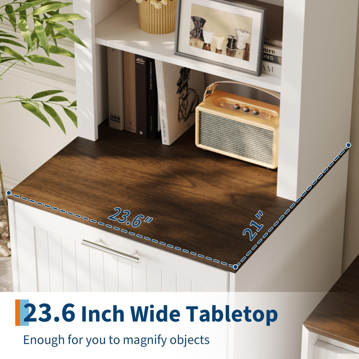 Garvee Bookcase with 2 File Drawers, 72in Tall Farmhouse Storage Cabinet Wooden Bookshelf with 2 Adjustable Shelves for Living Room Office Garvee