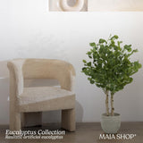 Maia Shop 3.5ft Artificial Eucalyptus Tree, Fake Plants for Home Decor, Natural Wood Trunk Maia Shop