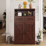 Dark Brown Storage Cabinet with Drawers and Shelves, Standing Kitchen Pantry Cabinet, Floor Storage Cabinet Hutch Cupboard, Coffee Bar Cabinet Station for Dining Living Room Home Office Befrases