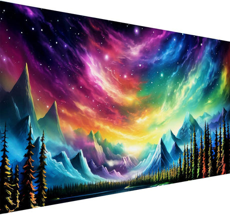 ijbnhd 5D Large Diamond Painting Kits for Adults, 5D Mountain Extra Large Diamond Art Kits, Full Drill Crystal Rhinestone Aurora Gem Art Home Wall Decor Gift(28X 16inch) ijbnhd