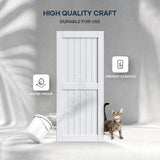 EaseLife 36in x 84in Sliding Barn Door with 6.6FT Barn Door Hardware Track Kit Included,Solid LVL Wood Slab Covered with Water-Proof & Scratch-Resistant PVC Surface,DIY Assembly,Easy Install,White EaseLife