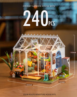 Rolife DIY Miniature Dollhouse Kit, Build 9.6" Greenhouse Diorama Kit Building Set with LED Room Hobby Craft for Aduls Uniue Gifts for Teens (Dreamy Garden) Rolife