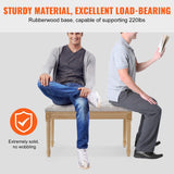 VEVOR Upholstered Bench for Bedroom end of Bed, Vanity Foam Padded Cushion & Rubberwood Legs, Tufted Footrest Stool Entryway for Dining, Living Room, Piano, Hallway, 32 x 16 x 19 Inches, Beige VEVOR