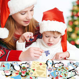 28 Pack Winter Christmas DIY Crafts Kit for Kids, Make Your Own Christmas Penguin Ornaments Stickers Cutouts Art Crafts Bulk for Kids Winter Holiday Xmas Home Class Art Game Activities Party Favors VABAMNA