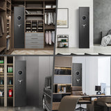 8-12 Gun Safe, Biometric Rifle Safe, 57" Heavy Duty Long Gun Safe for Home Rifles and Pistols, Quick Access Large Gun Cabinet for Rifles and Shotguns with LCD Keypad, LED Light Luzfuego