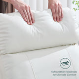 HOMYKA Swivel Rocker Recliner, Manual Glider Rocking Recliner Chair, Leather Swivel Reclining Lounge Chair Nursery Glider Recliners for Small Spaces, Living Room, White HOMYKA