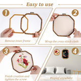 9 Pcs Large Embroidery Hoop Frame Imitated Wood Display Frame Wooden Embroidery Hoops Cross Stitch Hoop Ring for Art Craft DIY Sewing and Hanging Ornaments Circle Oval Octagonal SynHHergyx