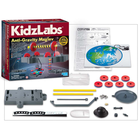 4M Kidzlabs Anti Gravity Magnetic Levitation Science Kit - Maglev Physics Stem Toys Educational Gift for Kids & Teens, Girls & Boys (3686) 4M