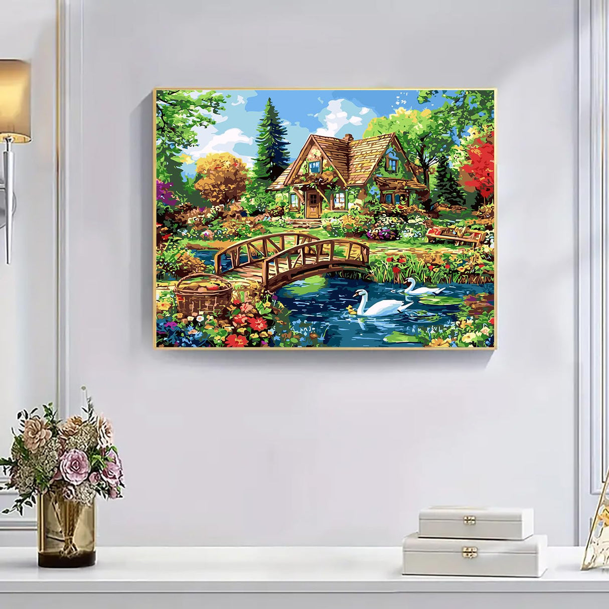 BYGFHLYW Easy Paint by Numbers Kit for Adults Beginner, Landscape Adult Paint by Number Kits on Canvas, DIY Painting with Numbers for Adults, Acrylic Oil by Number Kits for Home Wall Decor 16x20 in BYGFHLYW