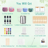 Candle Making Kit for Adults,Candle Making Supplies with Beewax, Fragrance Oil, Beeswax Dye Blocks, Melting Pot etc DIY Candle Craft Tools for Women Friend Family OFUN