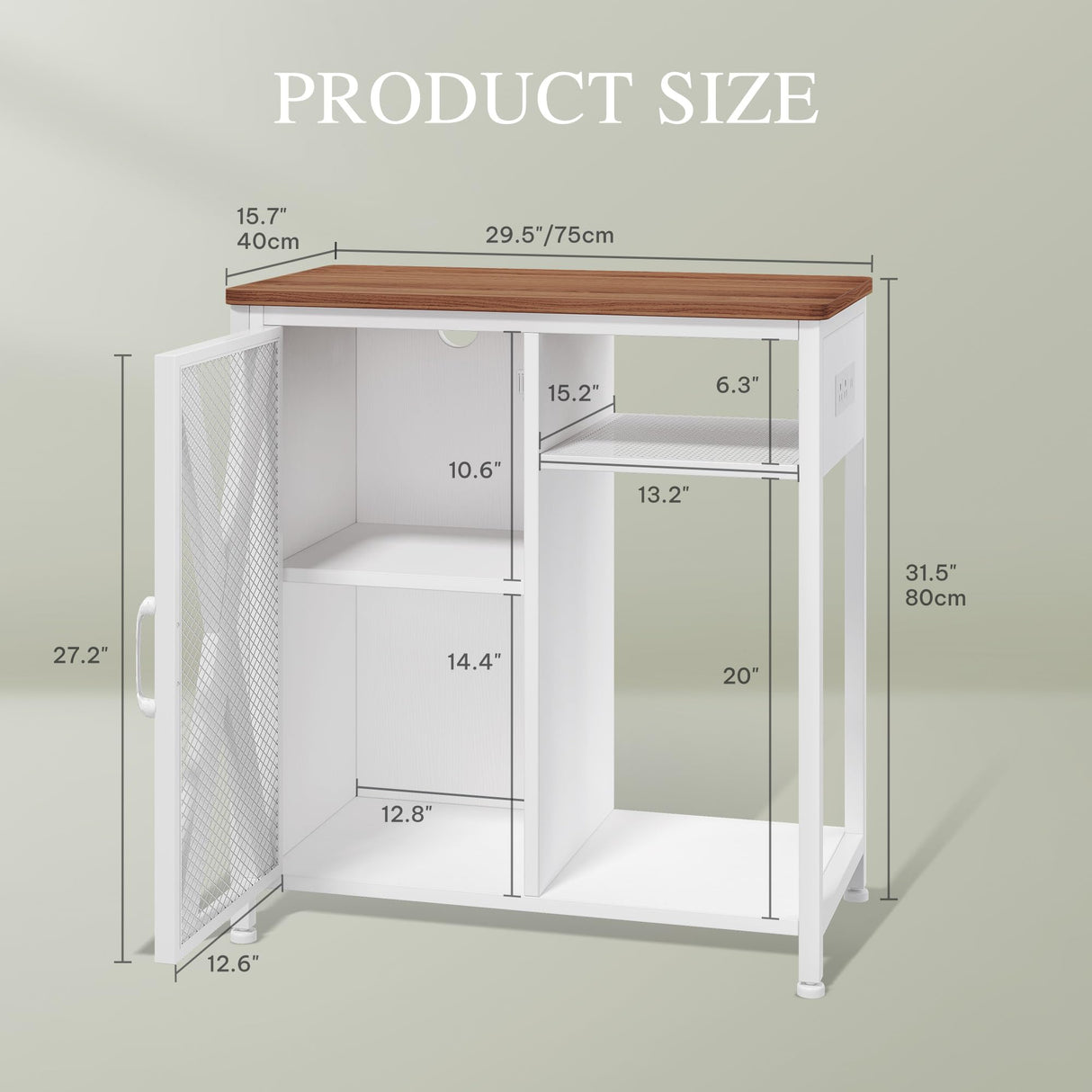 YITAHOME Fish Tank Stand with Power Outlets & LED Light, 20-29 Gallon Metal Aquarium Stand with Cabinet for Fish Tank Accessories Storage for Turtle Tank, Reptile Terrarium, 350LBS Capacity, White YITAHOME