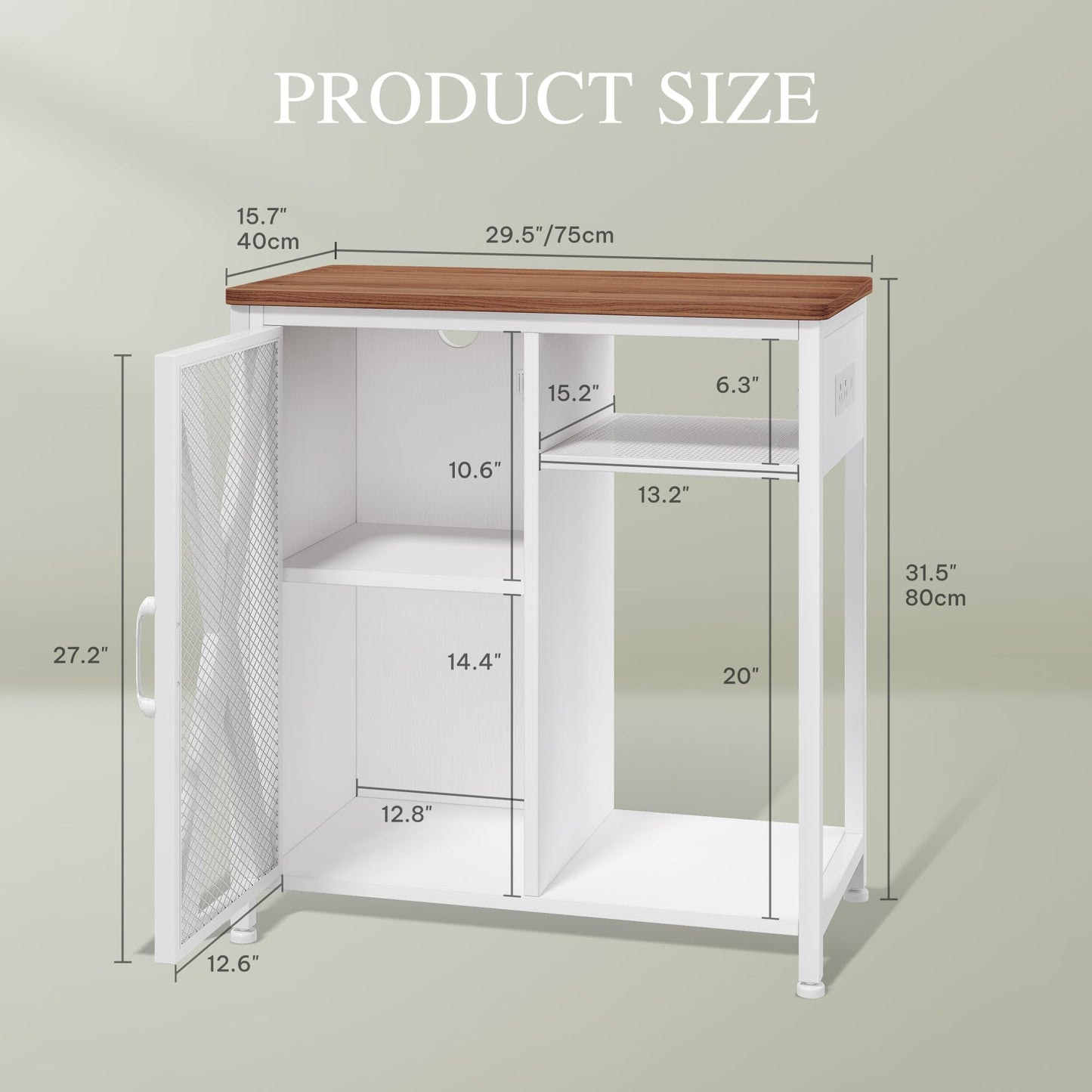 YITAHOME Fish Tank Stand with Power Outlets & LED Light, 20-29 Gallon Metal Aquarium Stand with Cabinet for Fish Tank Accessories Storage for Turtle Tank, Reptile Terrarium, 350LBS Capacity, White