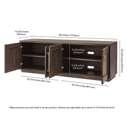 Henn&Hart Tillman Rectangular TV Stand for TV's up to 80" in Alder Brown