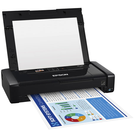 Epson Workforce WF-110 Wireless Color Mobile Printer,White, Small,Black Epson
