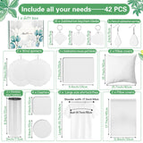 Menkxi 42 Pcs Sublimation Products Set Include Blanks 20 oz Tumblers Wind Spinners T Shirts Keychain Earring Pillow Cover Mouse Pad Coaster Garden Flag Gift Box for DIY Transfer Heat Press Printing Menkxi