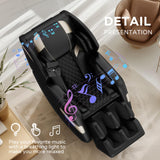 Massage Chair Full Body, Zero Gravity Massage Chair with Auto Modes, Airbag Massage, Foot Massage, Heating, Touch Screen Controller, Home Relaxation Recliner with Massage, Black/Diamond Pattern Msutree