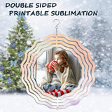 10 Pack 8 Inch Sublimation Wind Spinner Blanks, 3D Aluminum Wind Powered Kinetic Sculpture, Spinner Suspension Trim for Yards & Gardens（Round） XIHEYOMI