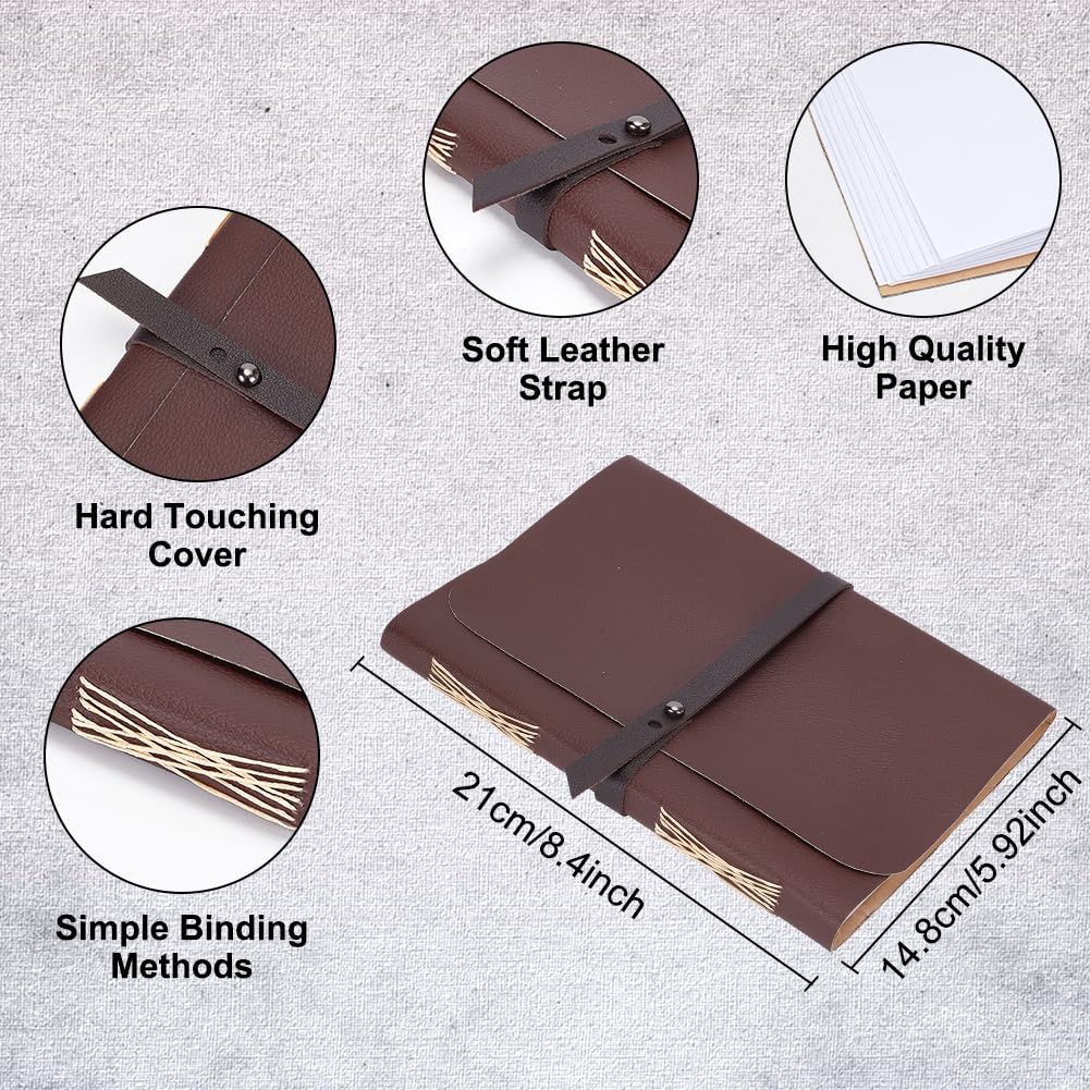 WEBEEDY 89Pcs Bookbinding Kit for Beginners DIY Leather Journal Kit Bookbinding Set A5 Book Making Kit for Adults Complete Bookbinding Supplies Kit with Thread,Sewing Needles,Paper and Other Tools WEBEEDY