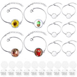 10 Pieces Sublimation Round Bracelet Trays Blank Base Bracelets with 10 Pieces 0.79 Inch Heat Transfer Round Blanks and 10 Pieces High Temperature Glues for DIY Bracelet Handicrafts Decors Hicarer