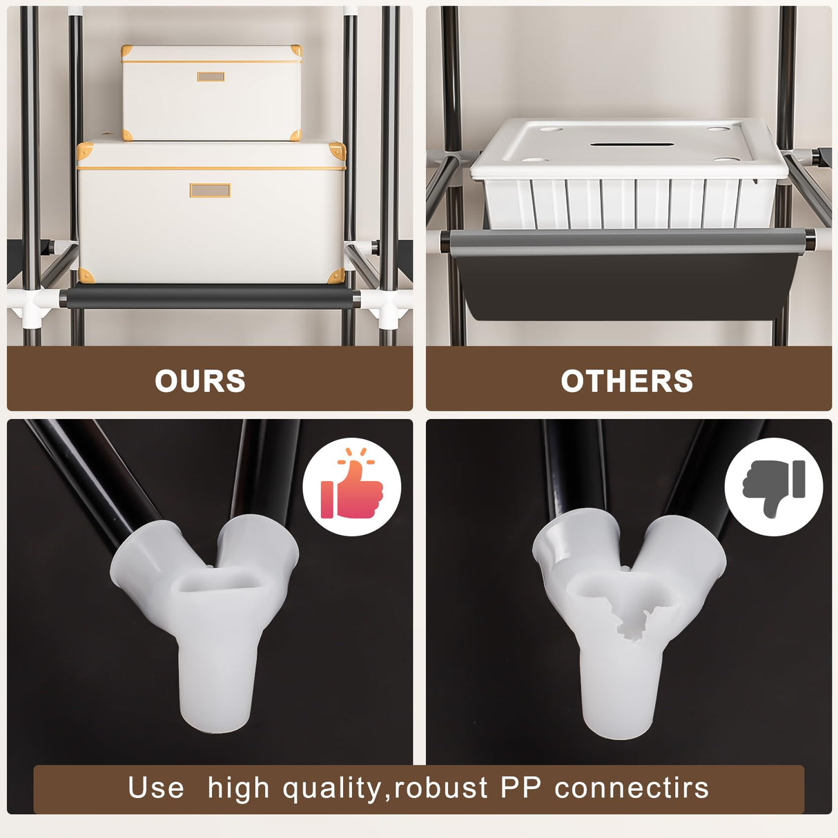 Neatrays Wardrobe Closet, 66 Inch Portable Closet for Hanging Clothes, Large Capacity Clothes Rack Organizer with Cover & 4 Hanging Rods & 8 Storage Shelves & 2 Side Pockets (Black) Neatrays