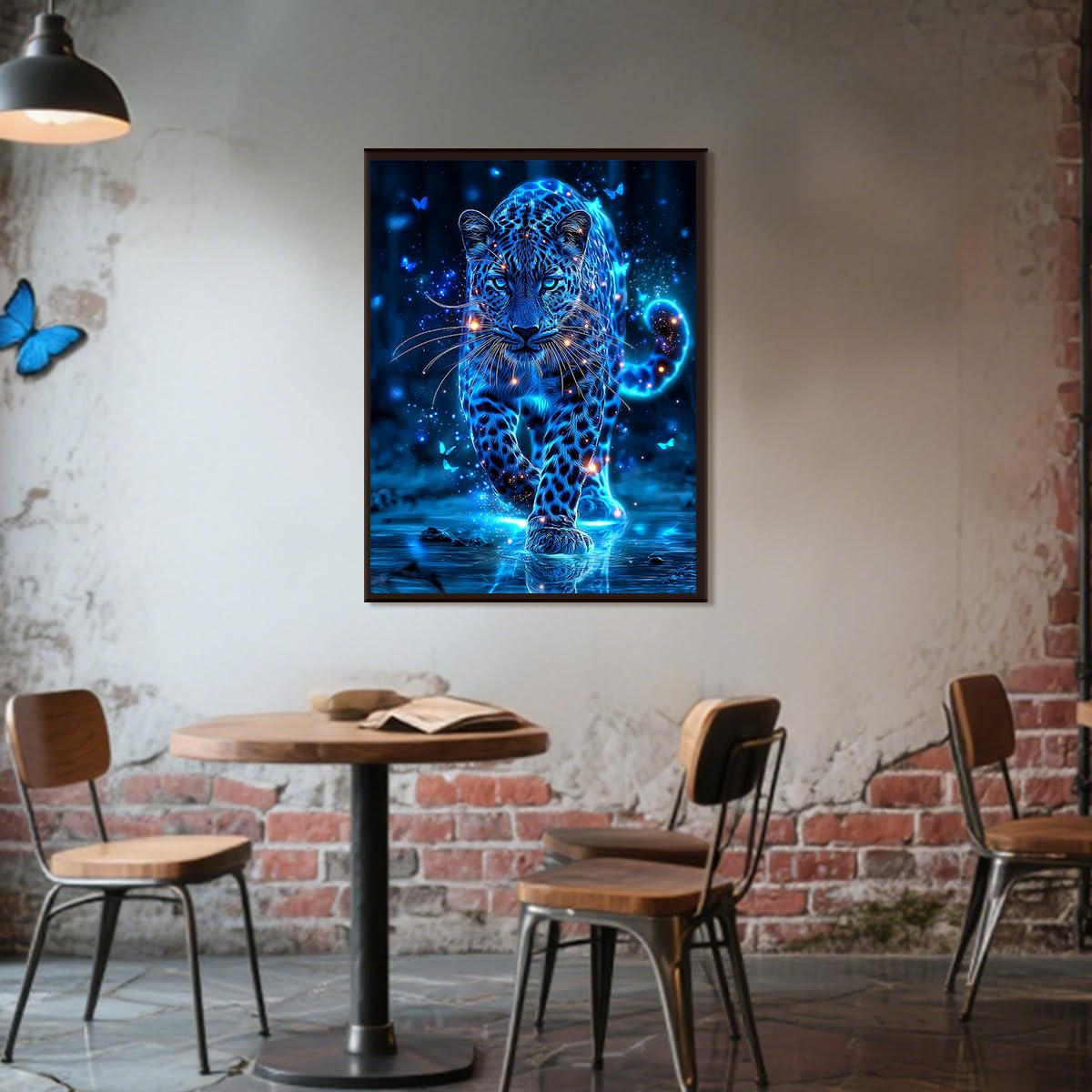 Ohhvvow Glowing Cheetah Diamond Painting Kits for Adults, 12x16 Inch 5D DIY Full Round Drill Diamond Art Dots for Home Wall Decor, Gift for DIY Craft Lovers & Beginners Ohhvvow