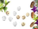 ZHFMLY 16mm 200pcs White Wooden Beads for Crafts 3/5 inch Painting Round Loose Natural Wood Beads Handmade Space Beads for Keychain, Wreath, Farmhouse Making, Home & Party Decoration ZHFMLY