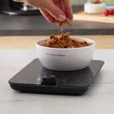 KitchenAid KQ914BA Digital Glass Top Kitchen and Food Scale, 11 lb Capacity, Measures Liquid & Dry Ingredients, Rotating Knob, Precise Results for Baking, Cooking, Keto and Meal Prep, Tare, Black KitchenAid