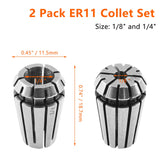 Qjaiune 2 Pack ER11 Collet Set, 1/8 Inch and 1/4 Inch Spring Collet, High Precision ER11 Collet Chuck for CNC Engraving Machine and Milling Lathe Tool Qjaiune