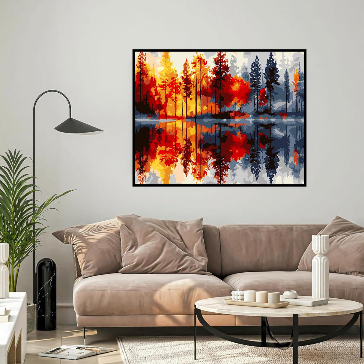 igoodom Paint by Numbers Kit for Adults – Landscape Adult Paint-by-Number on Canvas, DIY Acrylic Painting Set for Home Decor, 16x20in igoodom