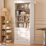 Vyre 71" Tall Farmhouse Kitchen Pantry, Large Storage Cabinet with Adjustable Shelves, 3 Drawer, Wood Versatile Hutch Cabinet for Living Room, Dining Room Vyre