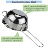EIKS Boiler Pot Melting Bowl with SUS304 Stainless Steel for Melting Chocolate Candy Cheese Butter and Candle Wax Making, Capacity 400ML/13oz EIKS