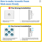 12 Pack Acoustic Panels Self-Adhesive, 1" X 12" X 12" Quick-Recovery Sound Proof Foam Panels, Acoustic Foam Wedges High Density, Soundproof Wall Panels for Home Studio,Carbon Black HEMRLY