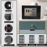 Yuanshikj Electronic Deluxe Digital Security Safe Box Key Keypad Lock Home Office Hotel Business Jewelry Gun Cash Use Storage money (Black 1) Yuanshikj