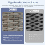 XTWEEX 7-Piece Outdoor Sectional Sofa Set, Wicker Patio Furniture with Navy Blue Cushions for Your Villa, Balcony, Porch, Backyard, Gray Rattan XTWEEX