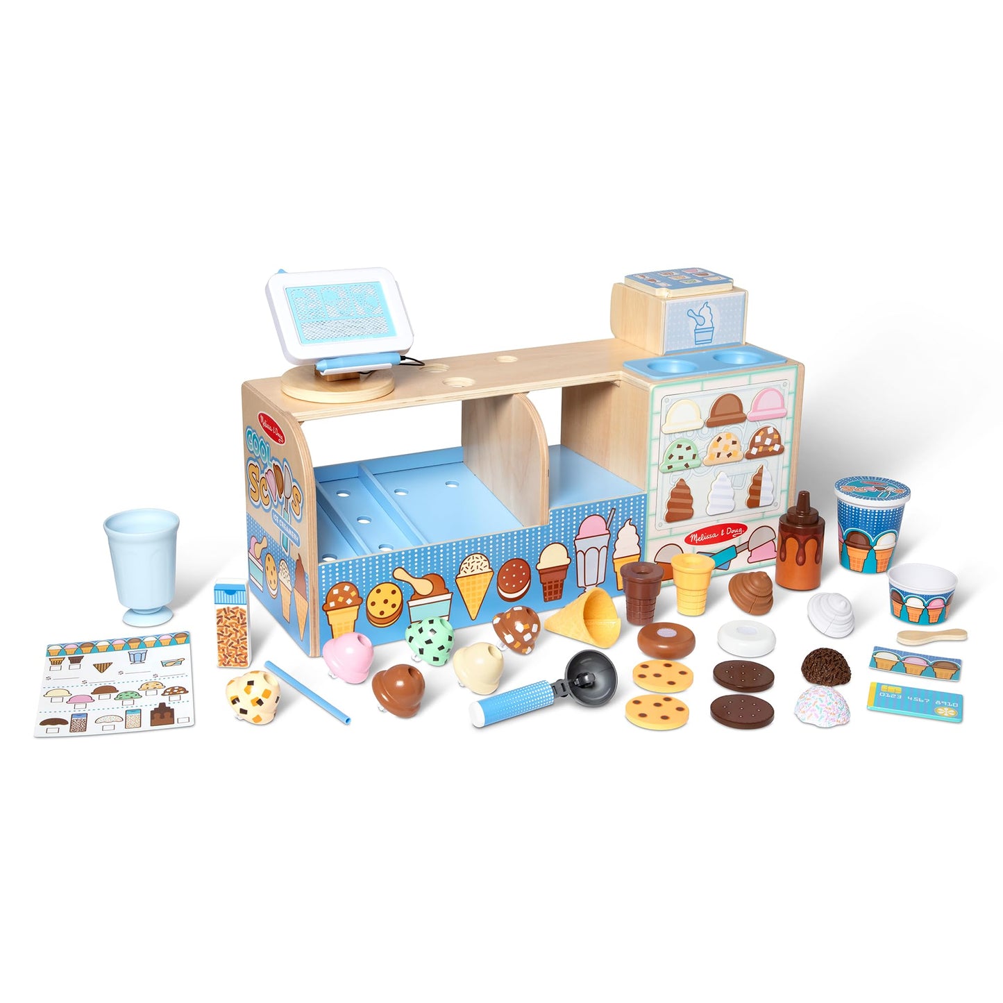 Melissa & Doug Wooden Cool Scoops Ice Creamery Play Food Toy - FSC Certified