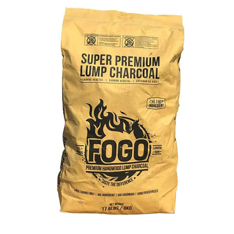 FOGO Super Premium Oak Restaurant Quality All-Natural Large Sized Hardwood Lump Charcoal for Grilling and Smoking, 17.6 Pound Bag FOGO