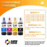SUPERSUBINK Sublimation Ink for Epson 2800 ET2803 ET2850 ET2720 ET2760 ET4800 ET15000 Heat Press Transfer Ink (Auto-Fill Anti-UV ICC-Free) SUPERSUBINK