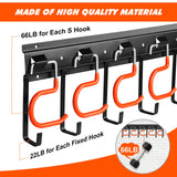 TVKB 34'' All Metal Garden Tool Organizer Wall Mount Garage Organizers and Storage with Hooks Tool Hangers for Shed TVKB