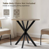 Unovivy 31.5" Small Round Dining Table for 2-4 People, Modern Narrow Circle Desk with X-Shaped Metal Legs and Wooden Tabletop, Suitable for Restaurant, Kitchen, Rustic Brown Unovivy