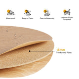 HOMPUS Modern Round Coffee Table, 23.6'' Small Nesting Coffee Table Set of 2, Accent Wood Coffee Tables, Nested Table for Living Room, Bedroom (Original Wood) HOMPUS