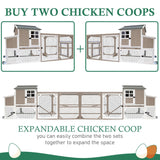 Magazoopet 95.3" Large Chicken Coop with Run, Tractor Hen Chicken House with 3 Nesting Boxes, Portable Duck Rabbit Quail Hutch Poultry Cage for 4-6 Chickens with 6 Access,Pull-Out Tray Magazoopet