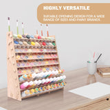 ARFETIGO Extra Large Wooden 9-Tiers 99 Bottles' Capacity Wooden Paint Organizer & Paint Brush Rack for Acrylic OIL Craft Hobby Mini Model Painting Organizer for Artists (Vertical) ARFETIGO